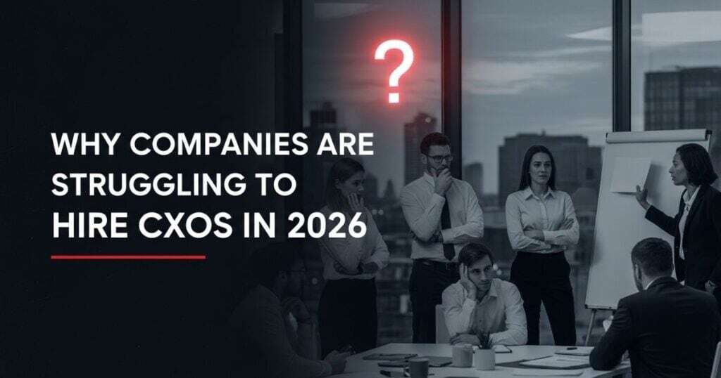 Visual showing leadership team confusion representing modern challenges in C-suite hiring and CXO recruitment.
