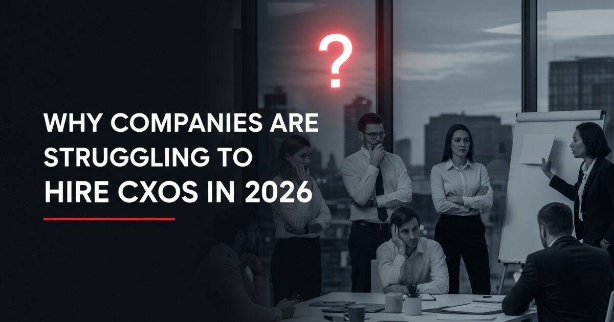 Visual showing leadership team confusion representing modern challenges in C-suite hiring and CXO recruitment.